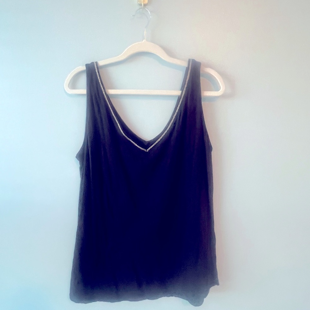Promod knit tank with gold trim size XXL